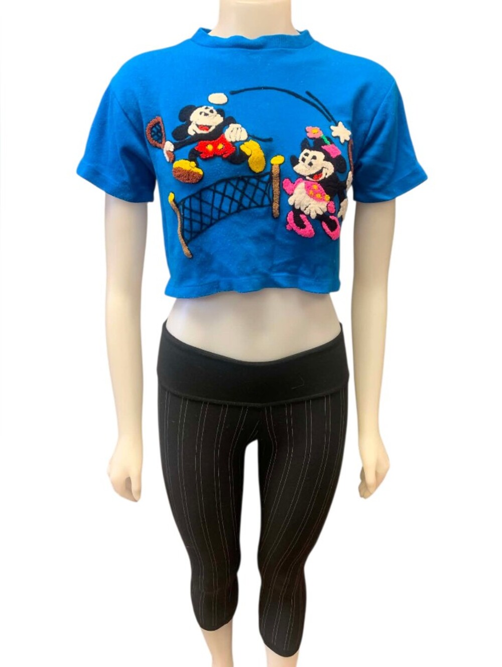 Sunday Comics EUC Rare Vintage 1980s Disney Embroidered Cropped Tee Size Med